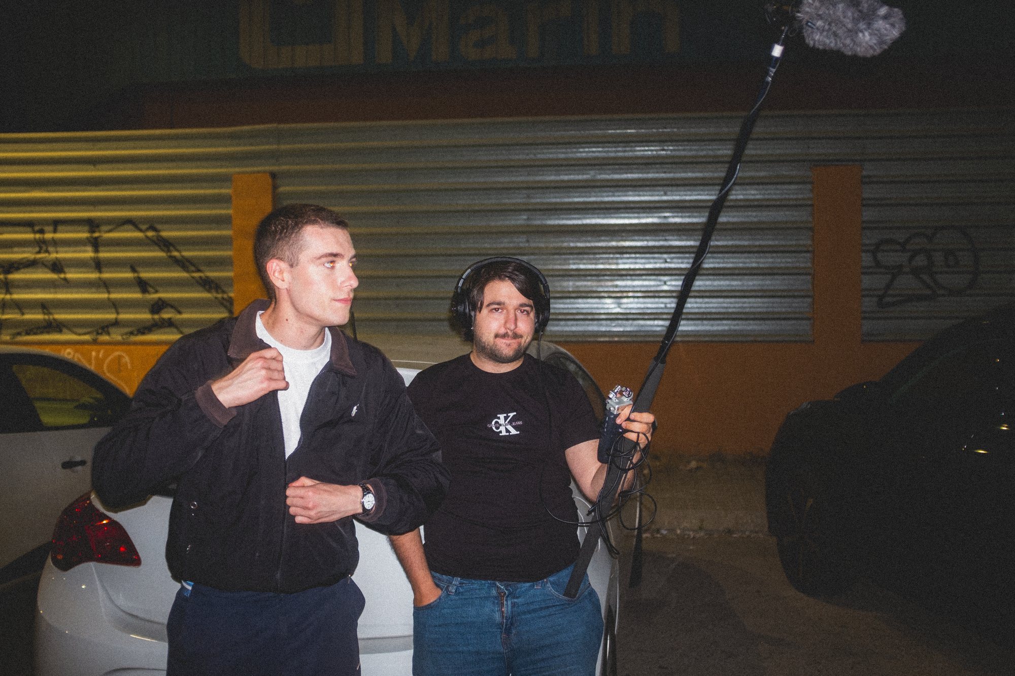 Production crew working behind the scenes